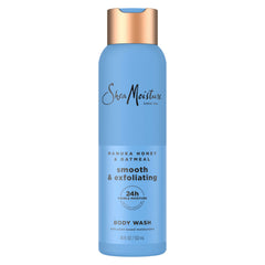 Shea Moisture Manuka Honey & Oatmeal Smooth & Scrub Body Wash, Smooth & Scrub Body Wash for 24 Hour Visible Hydration for Healthy, Glowing Skin, 18 oz