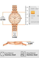 Fossil Women's Quartz Watch, Analog Display and Stainless-Steel Strap Pink