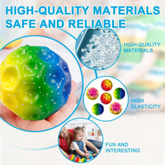 WEZCHUGHAOL 3 Pcs Space Ball, Extreme High Bouncing Ball, Super High Bouncing Space Ball, Rubber Bounce Ball Sensory Ball, Improve Hand-Eye Coordination, Easy to Grip and Catch