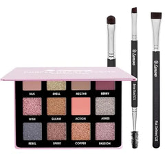 Lamora Eyeshadow Palette (Rose) with Eyebrow Brush Set