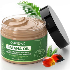 OUKEYA Raw Batana Oil for Hair Growth, 100% Natural Pure Dr. Sebi Batana Oil from Honduras, Organic Batana Oil Hair Growth Oil for Prevent Hair Loss, Enhances Hair Thickness, for Men & Women 5.3 oz