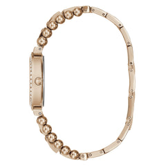 GUESS US Damen Rose Gold-Ton Strass Analog Armbanduhr One
