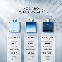Azzaro Chrome Extreme Eau de Parfum — Mens Cologne — Woody, Citrus & Amber Fragrance, 1.7 Fl Oz