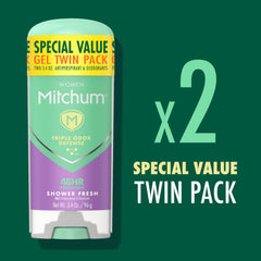 Mitchum Women Gel Antiperspirant Deodorant Twin Pack, Shower Fresh, 3.4oz.