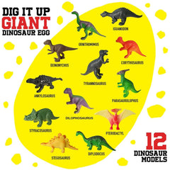 Creoos Dinosaur Egg Dinosaur Toys Dig Kit 12 Dinasour with 6 Digging Tools and Board Game Giant Dino Egg Large Big Gift for Kids Boys Girls Science Learning STEM Crafts Excavation Eggs Jurassic Toy