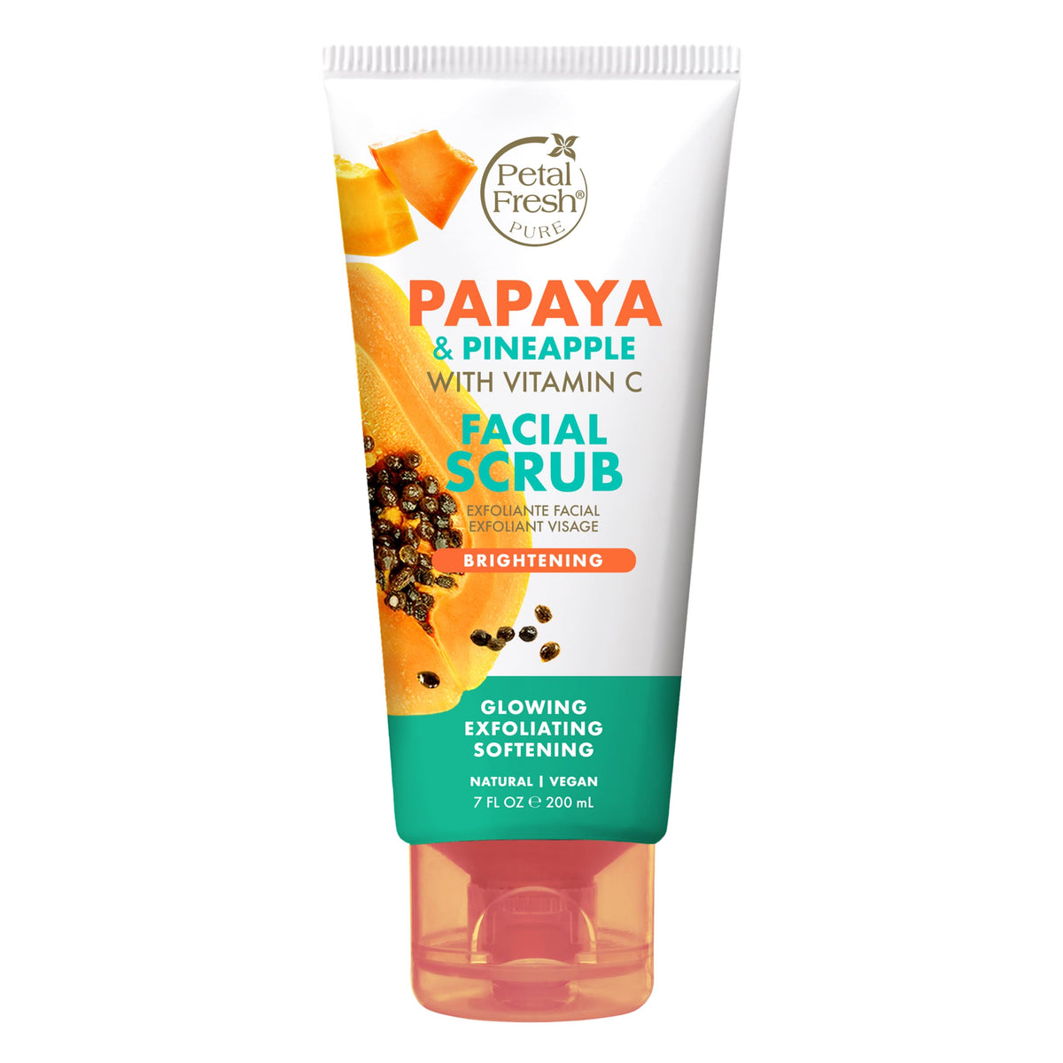 PETAL FRESH Brightening Papaya & Pineapple Facial Scrub - 200ml, 7fl oz