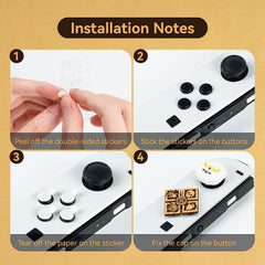 JOWILIN Cross D-Pad Button Caps Thumb Grips Set, Cute ABXY Key Buttons Sticker, Cartoon Owl Silicone Joystick Cover Caps Compatible with Nintendo Switch/OLED