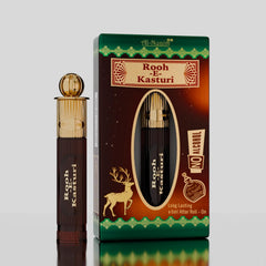 Rooh Kasturi Alcohol Free Attar Roll On for Men & Women - Pack of 4 (6ml Each) | Exquisite & Long Lasting Fragrance