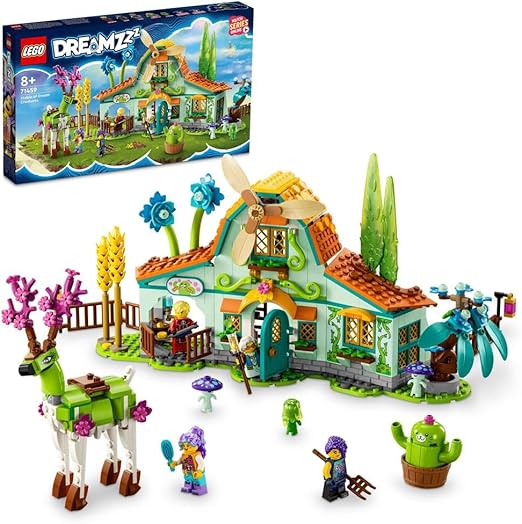 LEGO DREAMZzz 2in1 Stable of Dream Creatures Set, Fantasy Farm Toy with Deer Figure That Can Be Built in 2 Ways, Includes 4 TV Show Minifigures, Mythical Animal Playset for Kids, Girls, Boys 71459