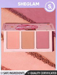 SHEGLAM SWEET CHEEKS BLUSH TRIO- 3 COLOR POWDER BLUSH PALLETTE LONG LASTING HIGH PIGMENTED PORELESS MATTE CHEEKS ALL-DAY BLUSHER - ENAMORED