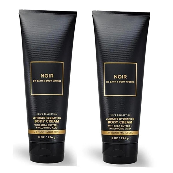 Bath & Body Works Men's Collection Ultimate Hydration Ultra Shea Body Cream 8 Oz 2 Pack (Noir)