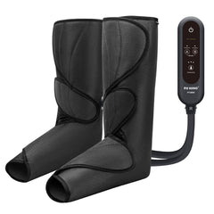 FIT KING Leg Air Massager for Circulation and Relaxation Foot and Calf Massage to Relieve Pain, Swelling, Edema with Handheld Controller 3 Intensities 2 Modes (with 2 Extensions) - FSA HSA Eligible  Dark Gray