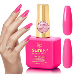 SUNUV 15ml Hema Free TPO Free Gel Nail Polish, Soak Off UV/LED Nail Gel Long Lasting Gel Polish, High Gloss, Salon Quality Nail Art Manicure, Ideal DIY Home Gift for Wome-Magenta Glow
