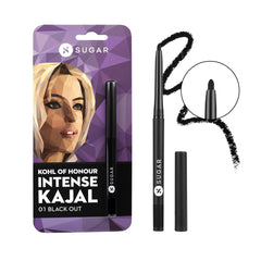 SUGAR Cosmetics Men's Kohl Of Honour Intense Kajal Smudge and Transfer Resistant Eyeliner, Black, 1 Count (Pack of 1)
