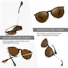 SUNGAIT Vintage Round Sunglasses for Women Men Classic Retro Designer Style
