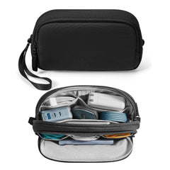 Electronic Organizer Travel Case, Water-Resistant Tech Pouch with Dual Compartments for Cables, Chargers, Phones, Hard Drives, Power Banks, Cable Organization Storage Bag for Travel Accessories, M