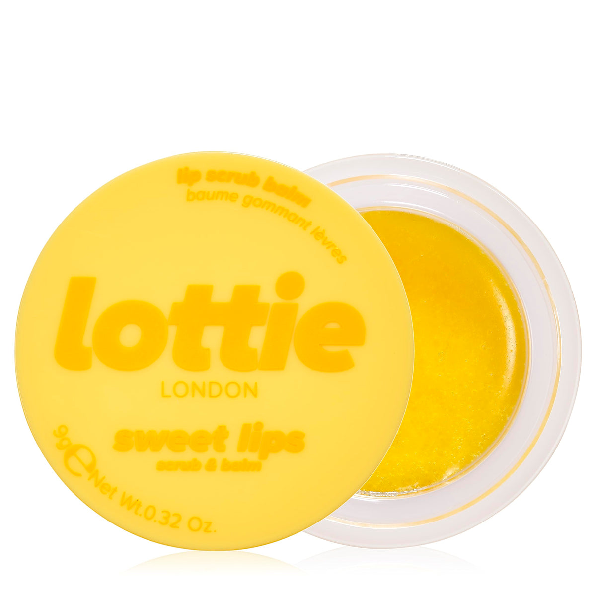 lottie LONDON Sweet Lips - Mango Sorbet Lip Balm Scrub 9g - Moisturize dry, chapped & flaky lips - Nourishing Lip Scrub Balm