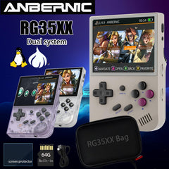 Aivuidbs RG35XX Retro Handheld Game Console 3.5-inch IPS 640*480 Screen Linux System with a 64G Card Pre-Loaded 5000+ Games (RG35XX-Grey)