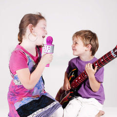 Keyian Gifts for Girls Age 4-10, Wireless Bluetooth Karaoke Microphone for Kids Girls Gifts for 5-10 Year Old Girls Toys for 5-10 Year Old Girls Boys Pink KIBM1
