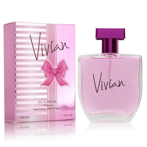 URBAN COLLECTION Vivian for Women - Floral Fruity Long Lasting Fragrance - Top Notes of Red Berries & Rose - Base Scents of Creme Brulee & Caramel - Paraben Free & Cruelty Free - Elegant 100ml Bottle, Parfume Women