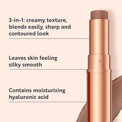 M. Asam MAGIC FINISH Light-Medium Contouring Stick (8g) - 3-in-1 formula with cream texture, easy blending and sculpting effect, enhances features with play of shadow and light, ultra-soft cream