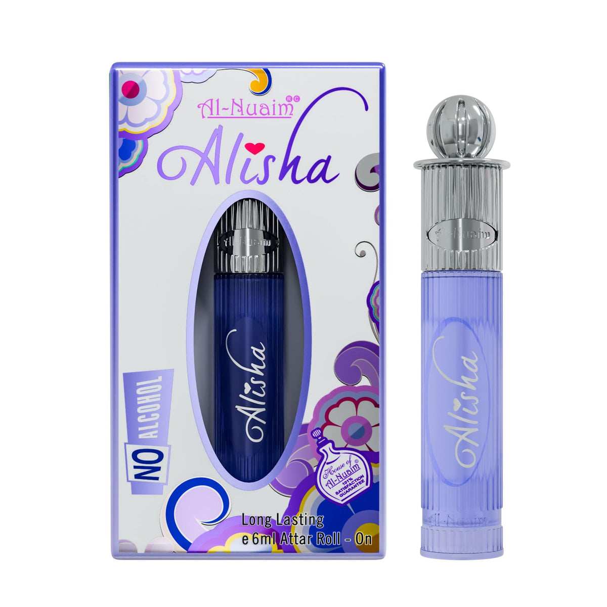 Al-Nuaim Alisha Alcohol Free Attar Roll On for Women - Pack of 4 (6ml Each) | Exquisite & Long Lasting Fragrance