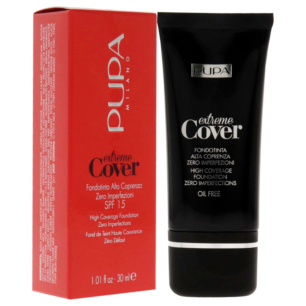 Pupa Milano Extreme Cover Foundation SPF 15-010 Alabaster For Women 1.01 oz Foundation