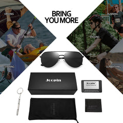 Joopin Sunglasses for Men Women, Polarized Classic Sun Glasses Metal Frame Nylon Lenses UV400 Protection