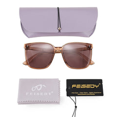 FEISEDY Women Oversized Vintage Polarized Sunglasses Square Cute Trendy Classic Simple Men B2758