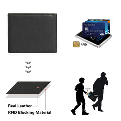 Polare Men's RFID Blocking Vintage Italian Genuine Leather Slim Bifold Wallet Handmade (Small Black)