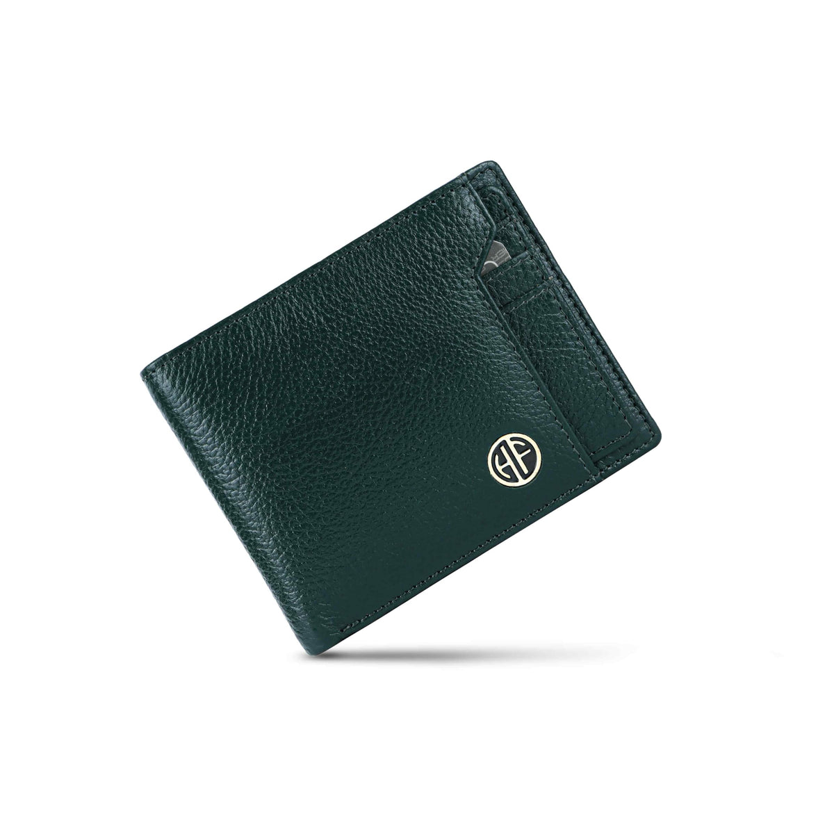 HAMMONDS FLYCATCHER Genuine Leather Wallet for Men - RFID Protected Leather Purse for Men, Money Purse for Men, Bi-Fold Wallet - 6 Card Slots, 1 Card Case, Coin Pocket, Hidden Pockets - Green