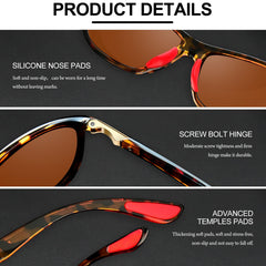 KANASTAL Polarized Sports Sunglasses for Men Women, Classic Square Sun Glasses Driving Cycling Outdoor Lightweight Shades for Womens 100% UV400 Protection