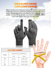 Parlberd Winter Gloves For Men Women, Cold Weather Warm Touchscreen Glove Unisex, Anti-Slip Silicone Gel, Thermal Soft Running Driving Cycling Motorcycle Touchscreen Gloves Unisex Gift for Women Men