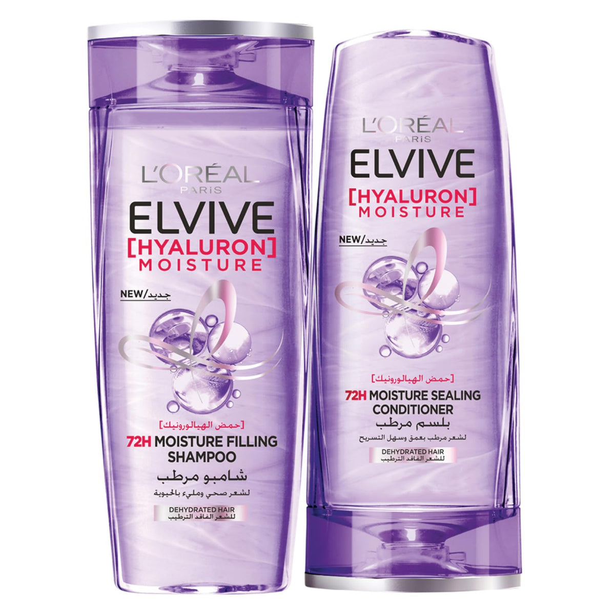 L'OREAL PARIS Elvive Hyaluron Moisture Shampoo For 400ML+ Conditioner 360ML For Frizzy & Dehydrated Hair