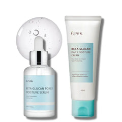 IUNIK Beta Glucan Daily Moisture Cream Beta-Glucan Power Deep Moisture Serum Intense Hydration Fortifying Skin Barrier Ultra Intense
