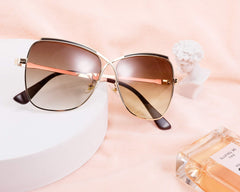 FEISEDY Womens Pilot Sunglasses Oversized Butterfly X Shape Design Cateye Cute Lady Sunglasses B2738