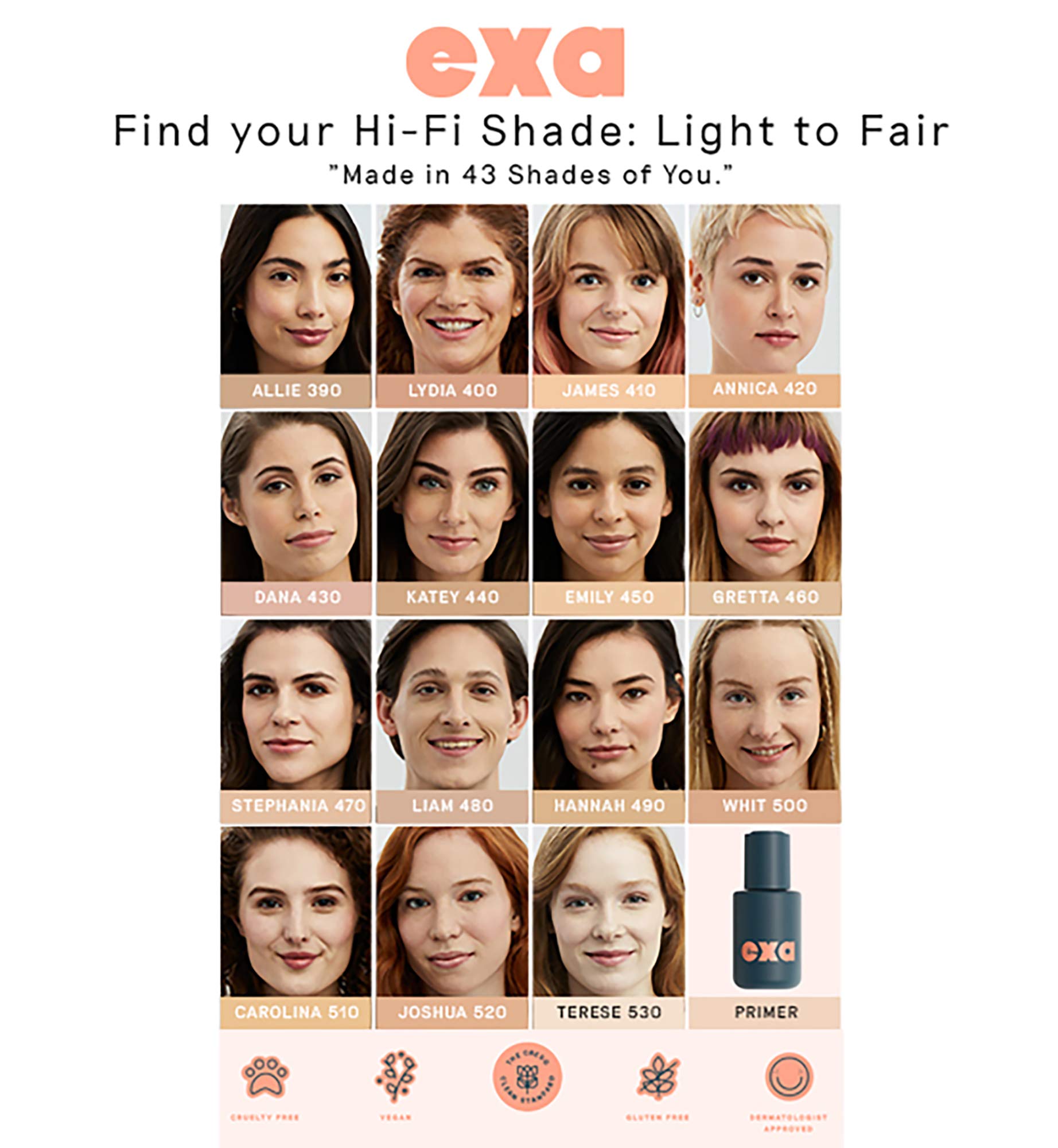 Exa Beauty - Natural High Fidelity Foundation | Clean, Vegan, Cruelty-Free Makeup (Raphaelle 190)