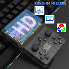 Azonee Retro Handheld Game Console, Portable Pocket Game Console, 3.5 Inch IPS Screen, 64G TF Card, Built-in 15+ Emulator and 5000+ Classic Games, Video Game Player with Linux OS and 3500mAh Battery