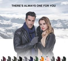 Veximind Winter Gloves for Men and Women - Upgraded Touchscreen Thermal Knit Gloves for Cold Weather, Running, Driving, Hiking - Black Gray