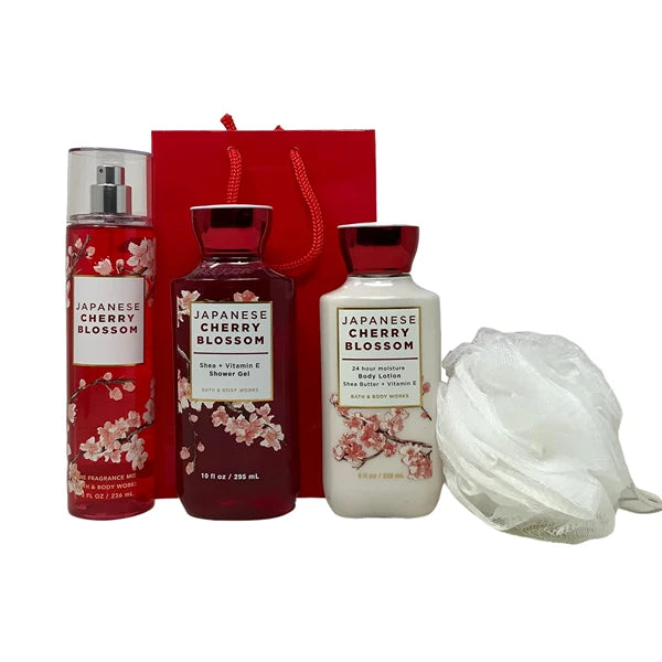 Bath & Body Works Japanese Cherry Blossom 4 Piece Gift Set (4 Piece Set)