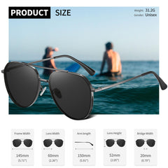 Joopin Sunglasses for Men Women, Polarized Classic Sun Glasses Metal Frame Nylon Lenses UV400 Protection