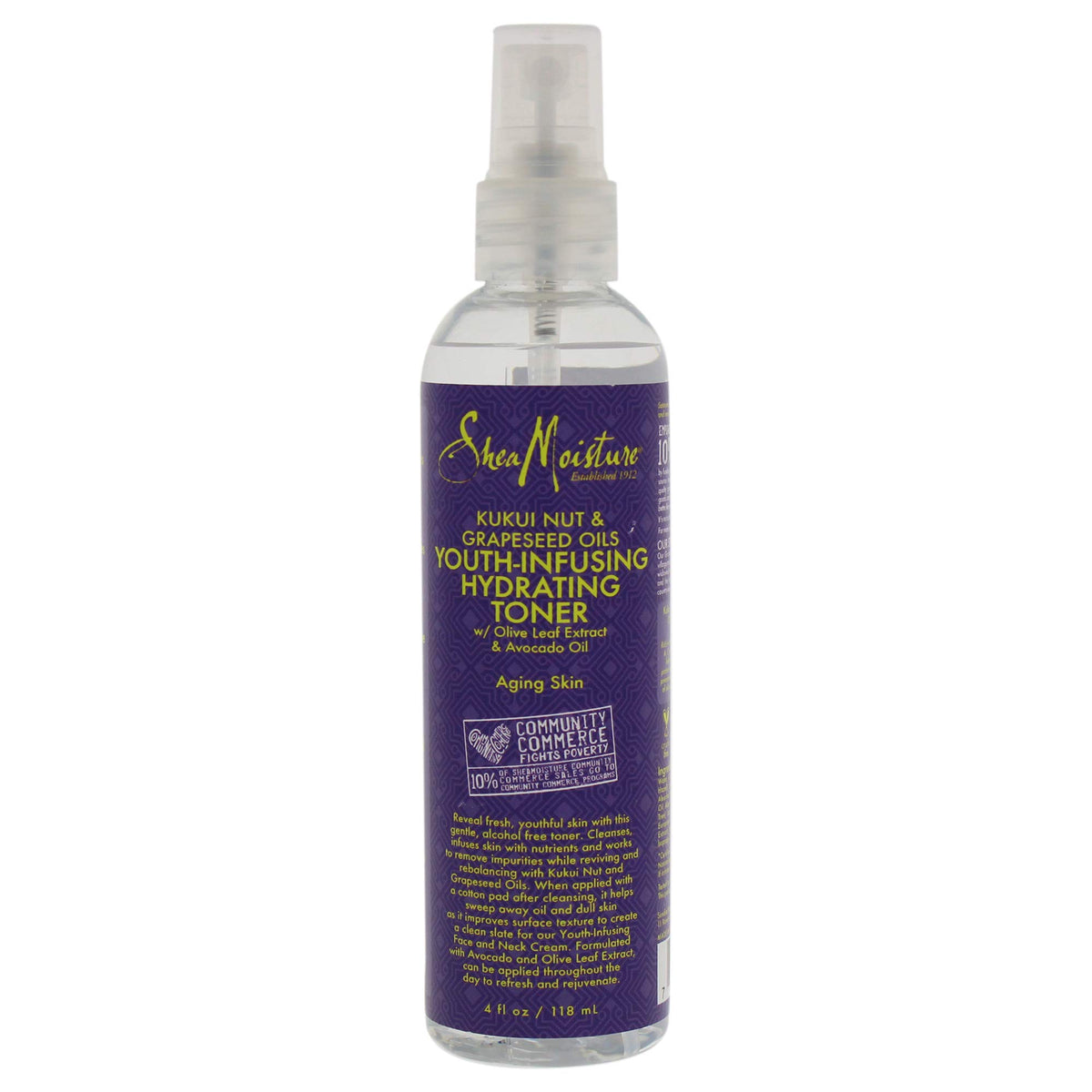 Shea Moisture Kukui Nut And Grapeseed Oils Youth-Infusing Hydrating Toner For Unisex, 118.29 ml