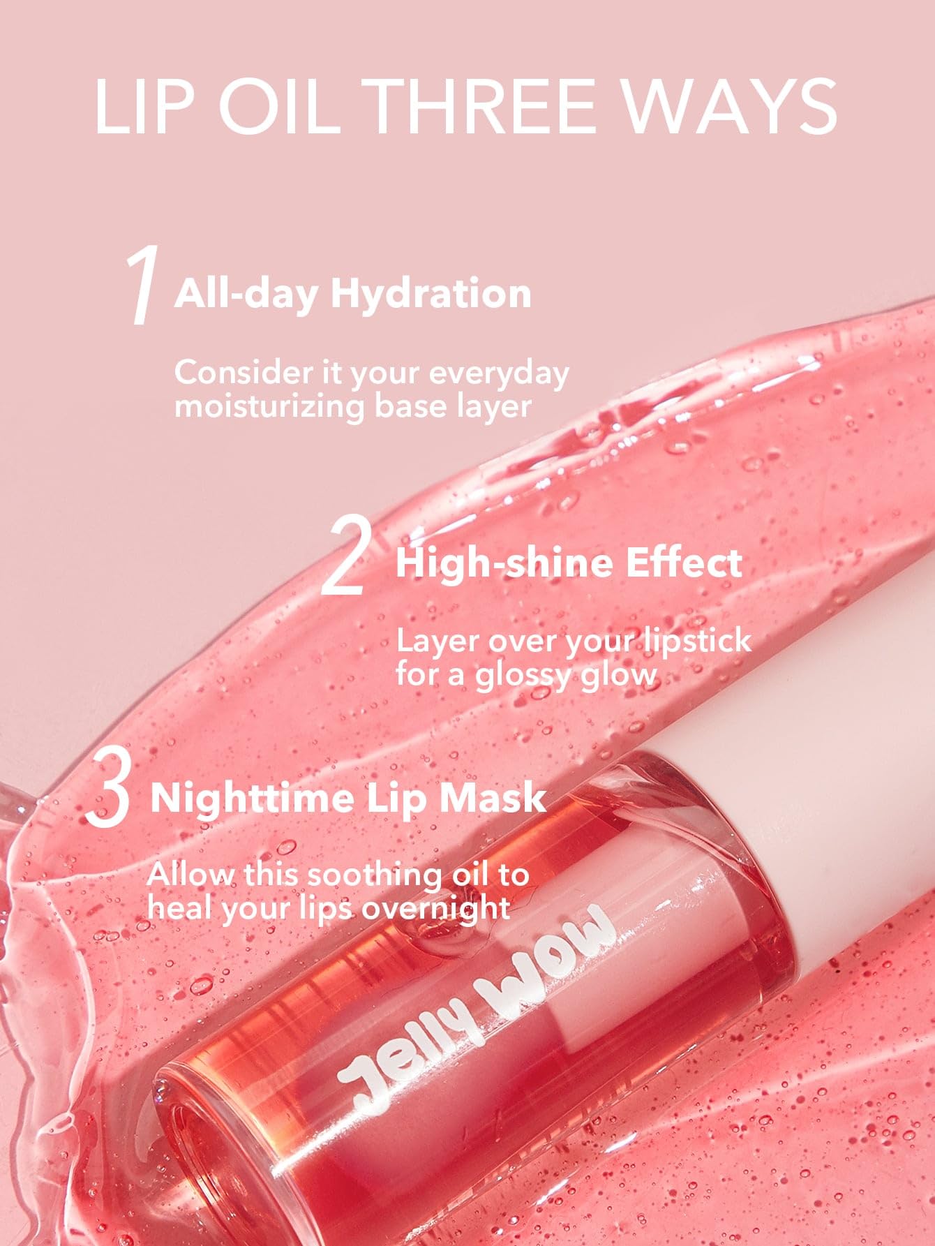 SHEGLAM Makeup - Jelly Wow Hydrating Lip Oil - Long-wearing moisturizing, non-sticky Plumping Lip Gloss with Sponge Tip Applicator (Berry Involved), NET WT. 0.21 OZ./6g