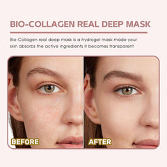 Real Deep Mask, Bio Collagen Face Mask, Overnight Face Mask Set, Anti-Aging, Hydrating Collagen Mask, Moisturizing Facial Mask, Firming Skin, Pack of 1 (4 Masks)