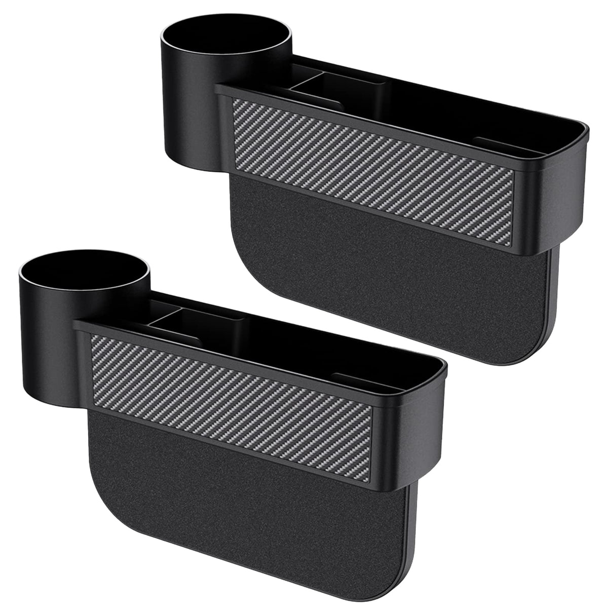 URbazaar Car Seat Gap Filler,Car Seat Gap Storage Box Cup Holder,Organizers Storage Box Front Seat Console Car Organizer Side Pocket with Cup Holder Couple for Cellphones Keys Cards Wallets Sunglasses- 2 Pcs