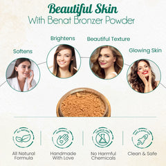 BeNat Vegan and Cruelty Free All Natural Bronzer Powder Face Makeup Anti Aging Natural Make Up Cosmetics Maquillaje Para Mujer