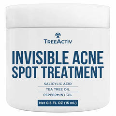 TreeActiv Invisible Acne Spot Cream 150+ Uses, Salicylic Acid & Tea Tree Oil Clear-Drying Formula for Acne-Prone Skin, Works on Blackheads & Whiteheads, 0.5 Fl Oz