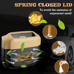 Azonee Car Trash Can with Lid, Built-in Storage Garbage Bag, Leakproof Vehicle Trash, Car Accessories for Interior, Mini Garbage Bin for Automotive Home Office Kitchen Bedroom with 30pcs Trash Bags