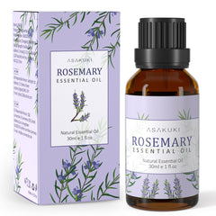 ASAKUKI Rosemary Essential Oils 30ml, 100% Natural Therapeutic Grade, Aromatherapy Oil for Better Sleep, Health Care, Relaxation, Ideal for Diffuser & Humidifier