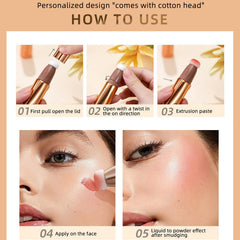 Liquid Contour Beauty Wand, Highlighter and Bronzer Stick with Cushion Applicator, Long Lasting Natural Shimmer Smooth Silky Cream Face Highlighter Bronzer Stick Makeup (#04)